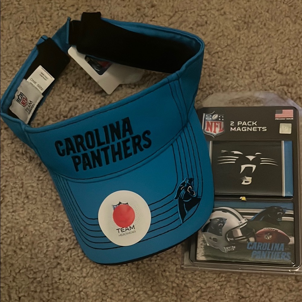 Carolina Panthers Blue Visor and Magnet Set